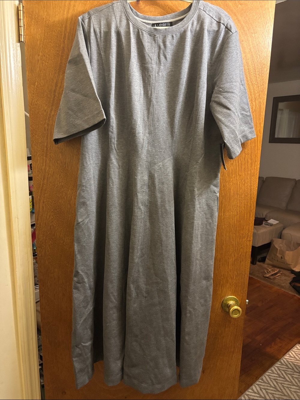 Eloquii Heather Gray Short Sleeve Maxi Dress